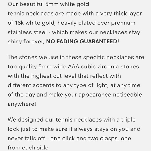 5mm 18k White Gold Signature Tennis Necklace 18” - Picture 4 of 5